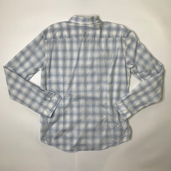 Hugo Boss Shirt Mens L Large Blue White SLIM Fit Plaid Button Down Cotton Dress - Picture 6 of 8